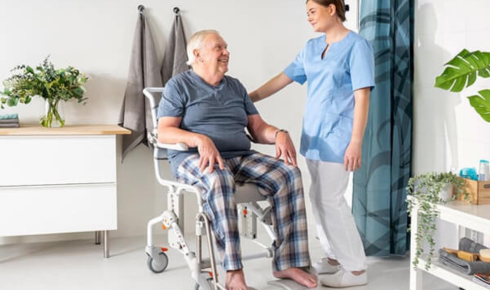 wheelchair with commode